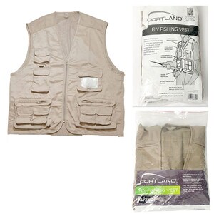 Courtland Fly Fishing Vest, Lightweight Fabric Velcro Rod Holder