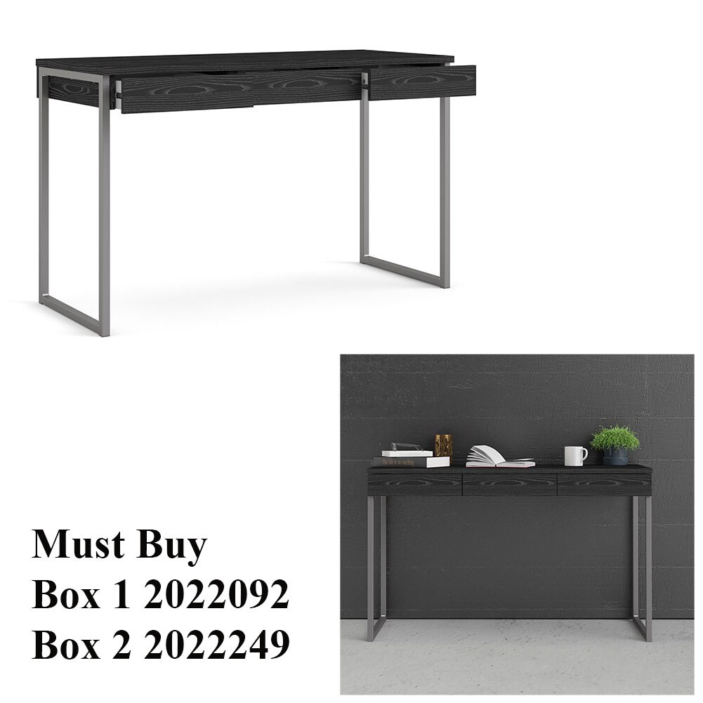 Tvilum Function Plus Desk Engineered Wood Metal Black 3 Drawer
