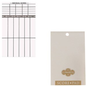 Congress Bridge Score Pad White & Gold Cover 50 Sheets Size 3.65"x5.5"H