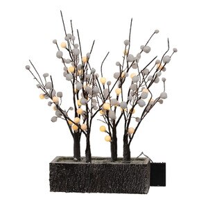 Bright Ideas Snowball Trees w/LED Lights in Wood Box Batteries Not ...