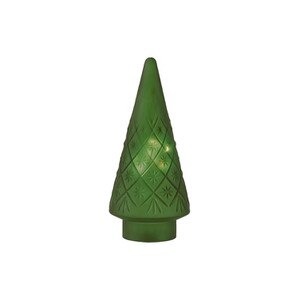 Green Textured Glass Lighted Cone Tree main image 1