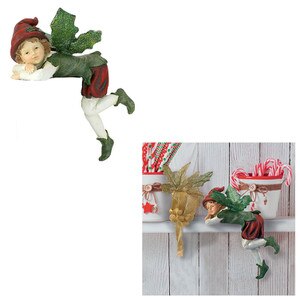 Design Toscano Elijah, Santa's Xmas Elf Shelf Sitter Crushed Stones ...