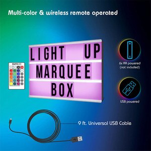 LED Color Box Marquee, Remote, Plastic, USB, Batteries Not Included 11. ...